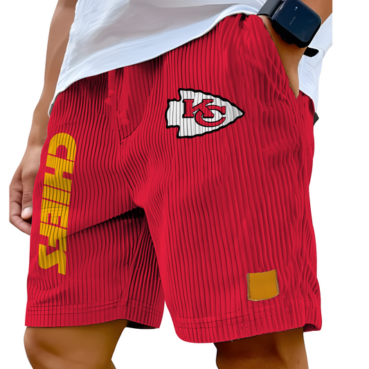 KCC x NFL Vintage Embroidered Logo Corduroy Stylish Lace-up Casual Shorts DATND TANTD 220526