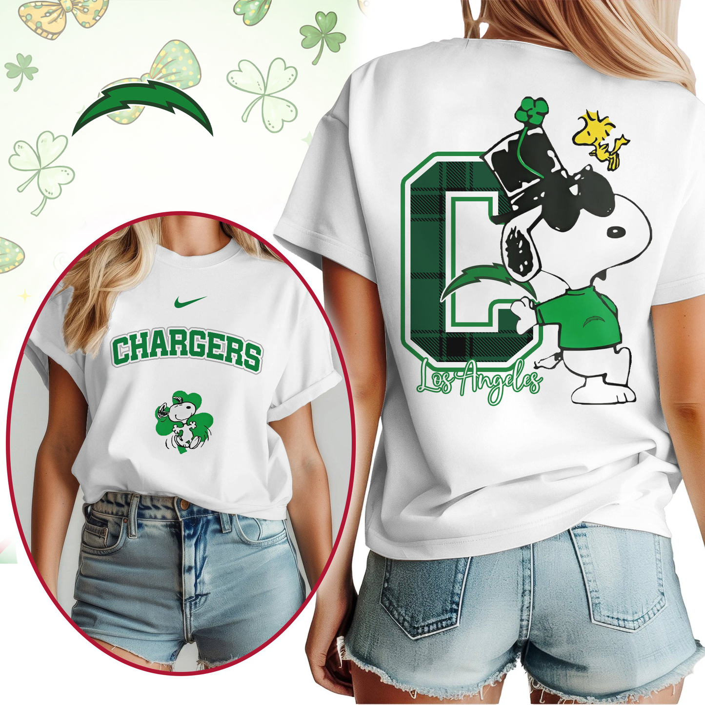 LAC Premium NFL Snoopy St. Patricks Day Shirt DDT NTL