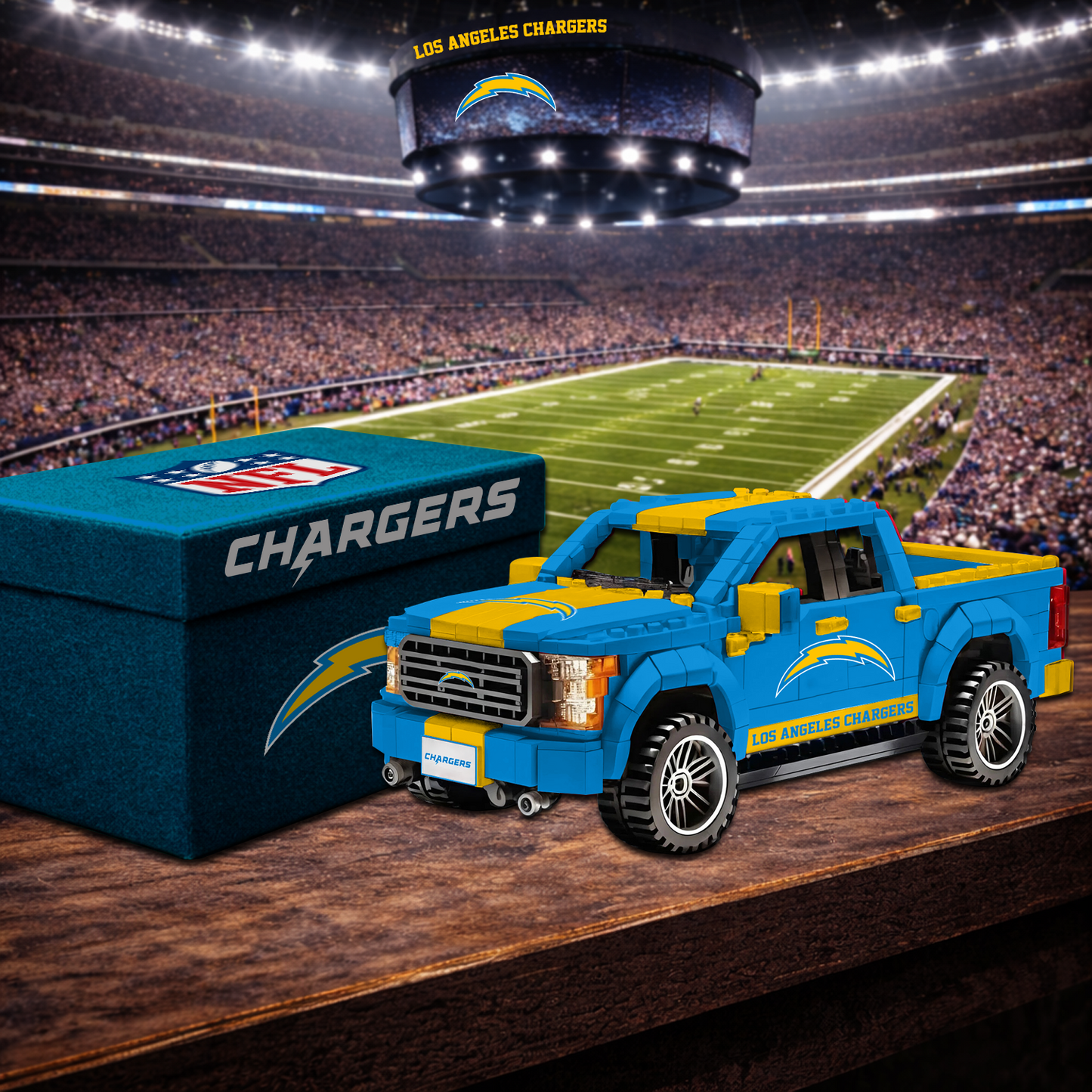 LAC X NFL Football-themed pickup truck building blocks 0703 NAK NHT