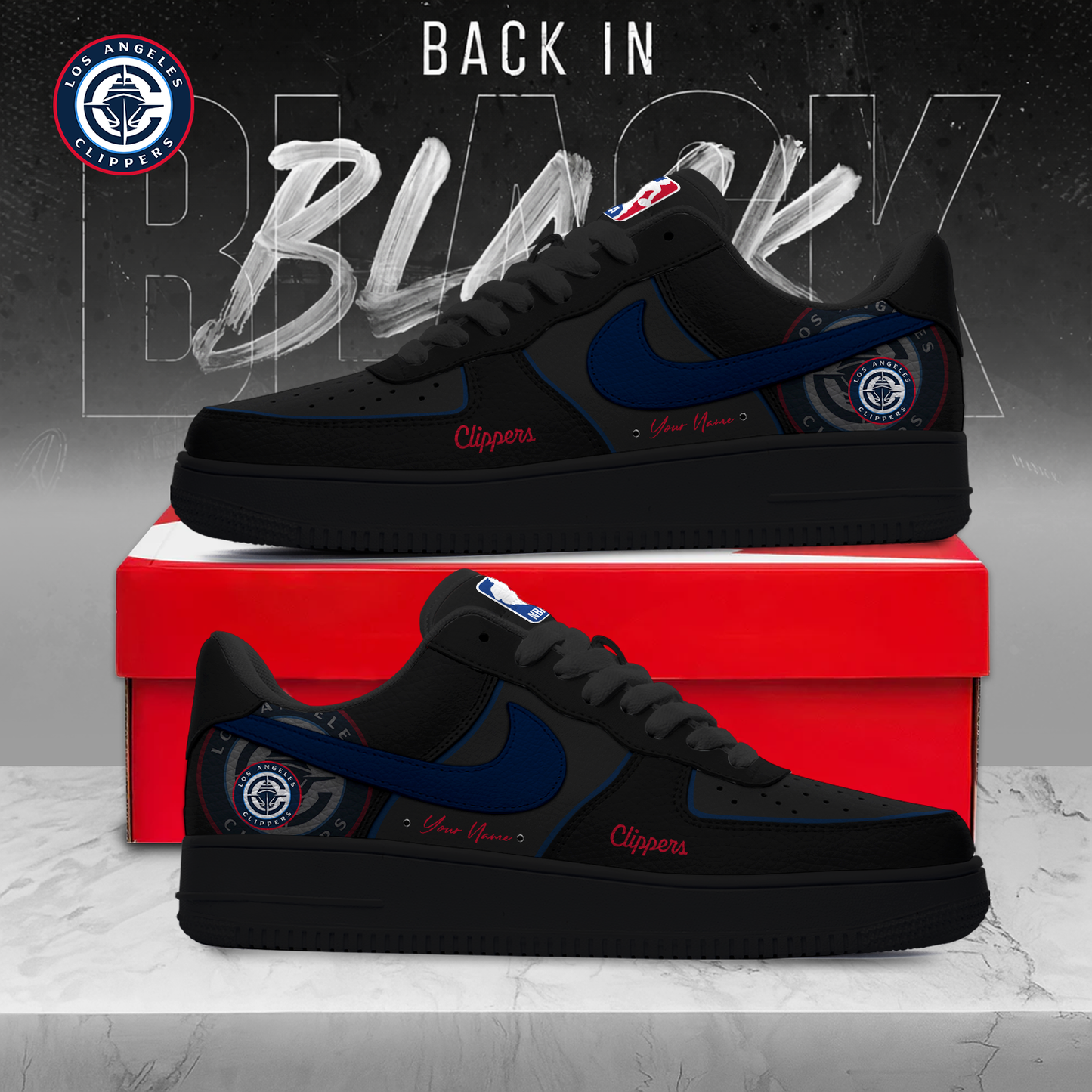 LAC x MLB 2025 Back In Black AF1 Sneakers DDT NTL
