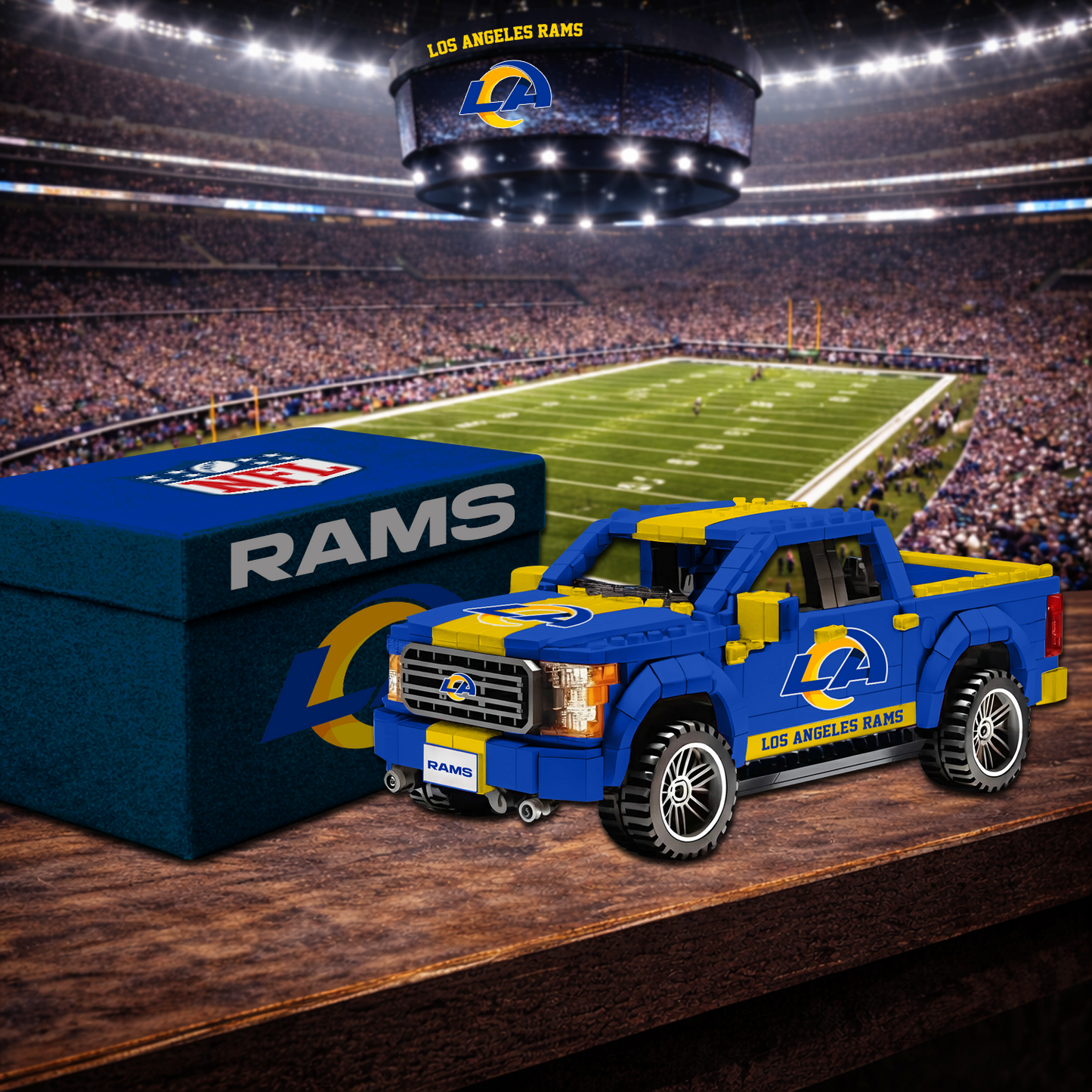 LAR X NFL Football-themed pickup truck building blocks 0703 NAK NHT