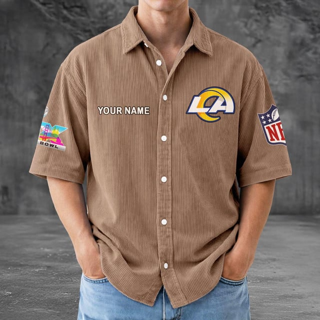LAR x NFL Men Seersucker Button Shirt DDT NTL
