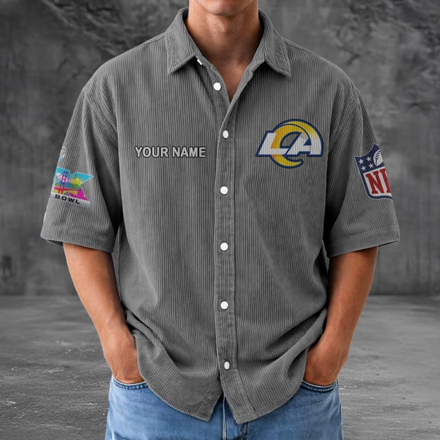 LAR x NFL Men Seersucker Button Shirt DDT NTL