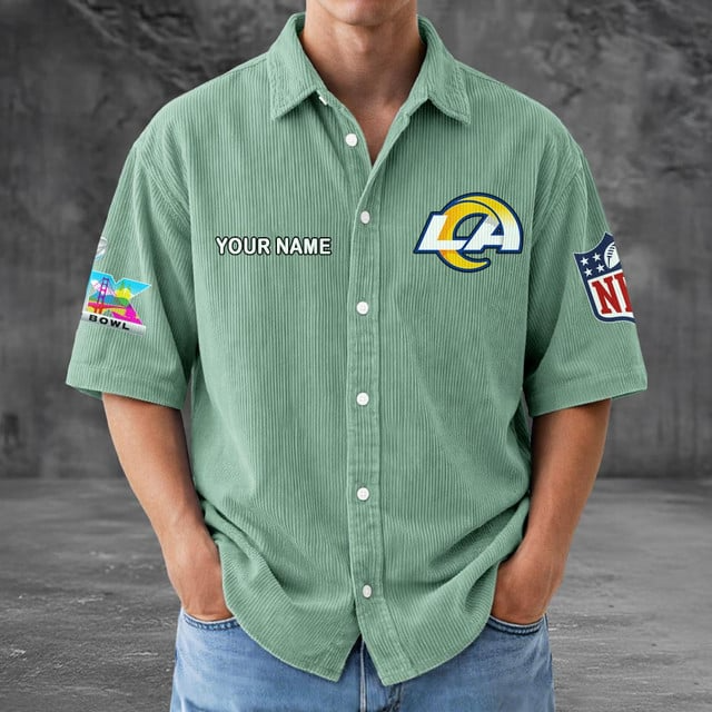 LAR x NFL Men Seersucker Button Shirt DDT NTL