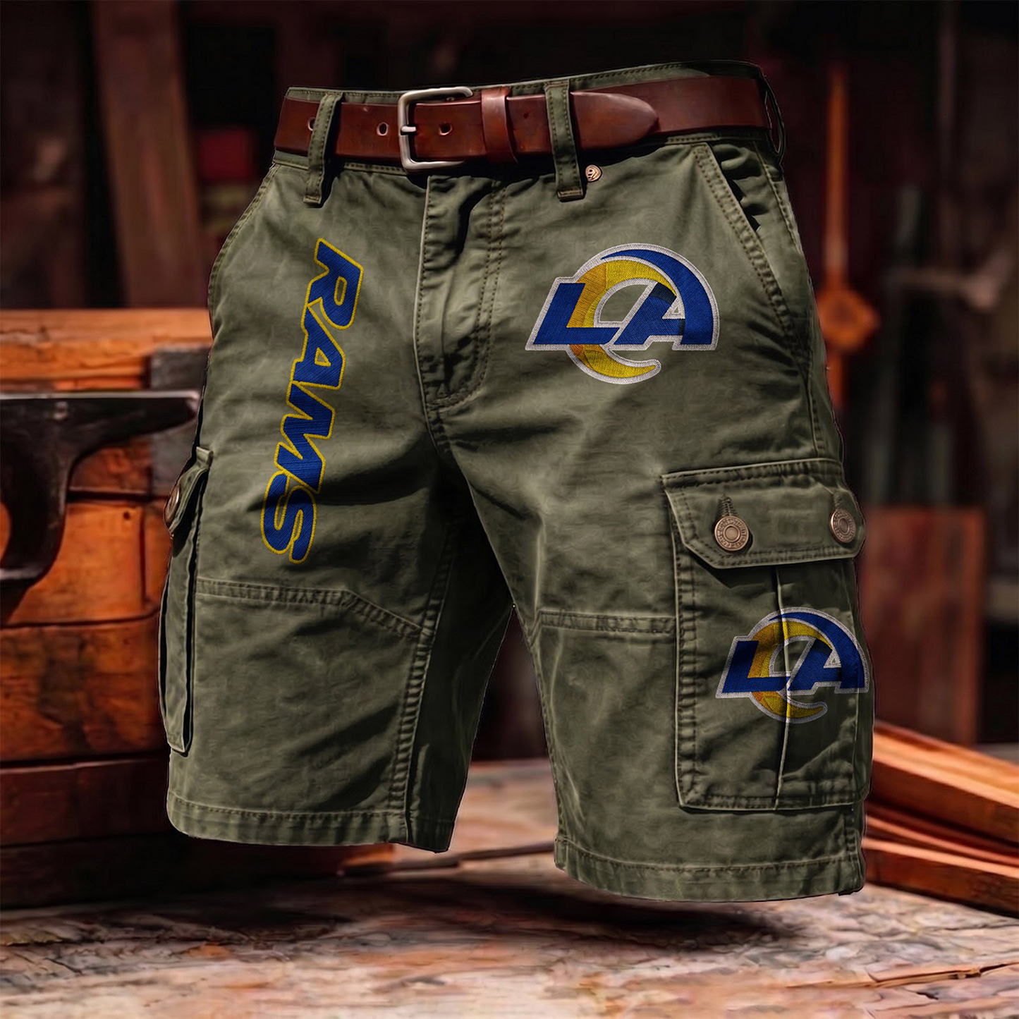 LAR x NFL Men's cotton cargo shorts 80526 LBN