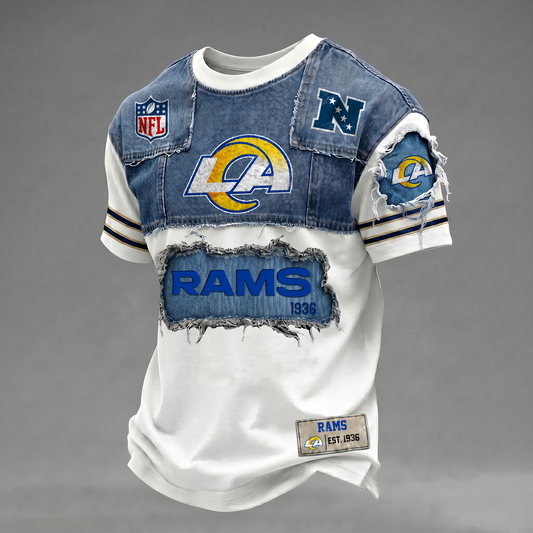 LAR x NFL Patchwork Denim T-Shirt DATND TANTD 080626