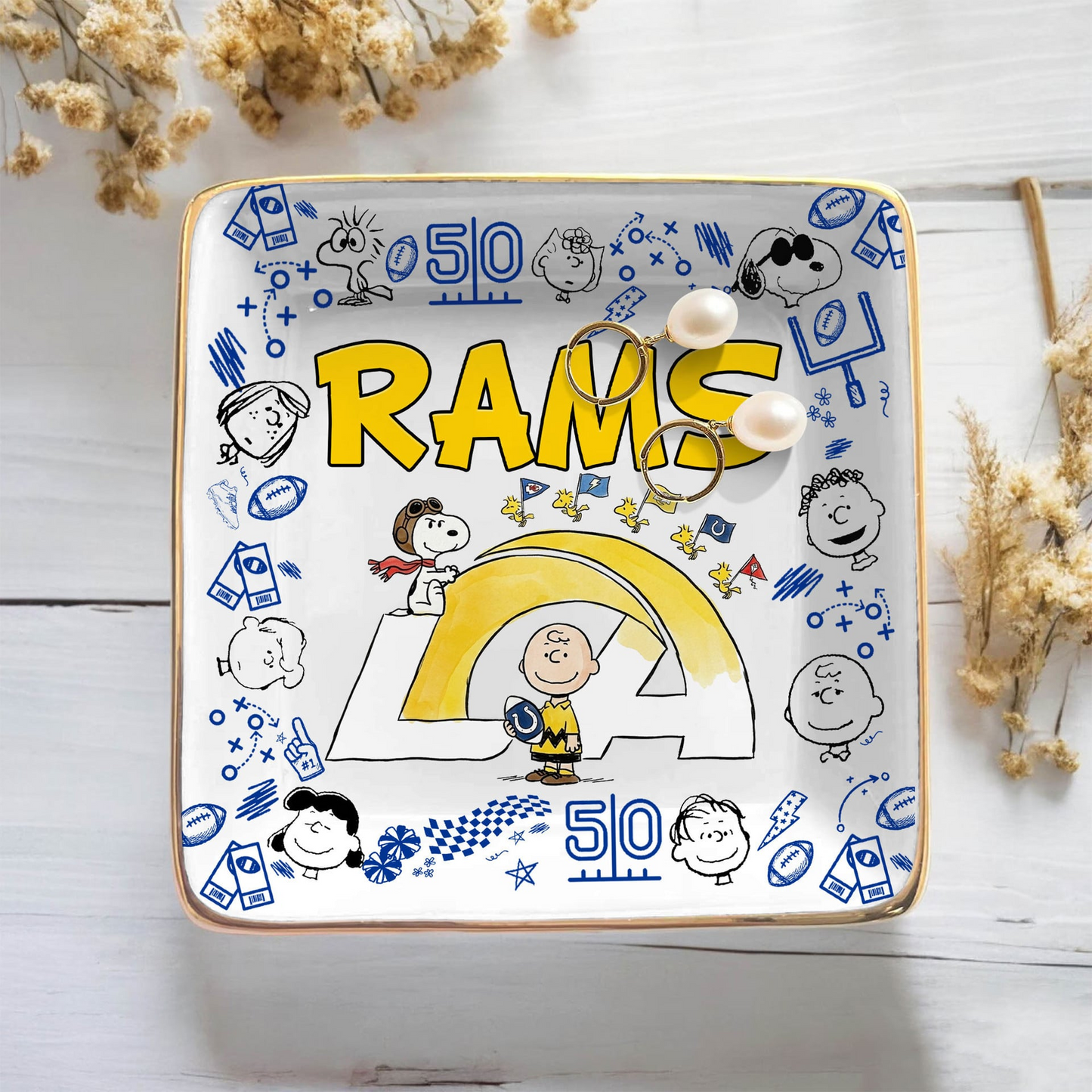 LAR x NFL Premium NFL Snoopy Jewelry Dish 0406 DatND DVT