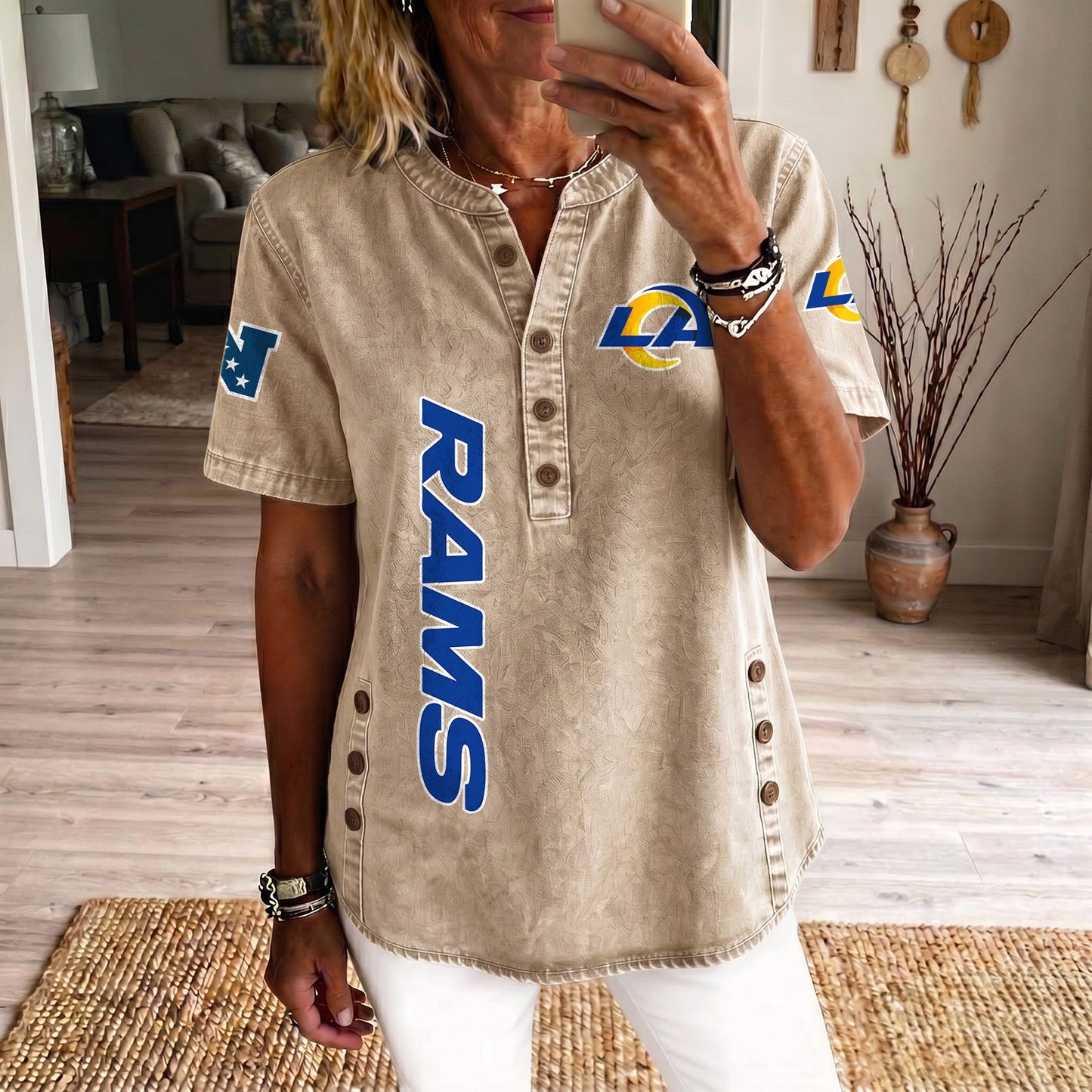 LAR x NFL Women‘s Denim Casual Tops DATND LBN 190526