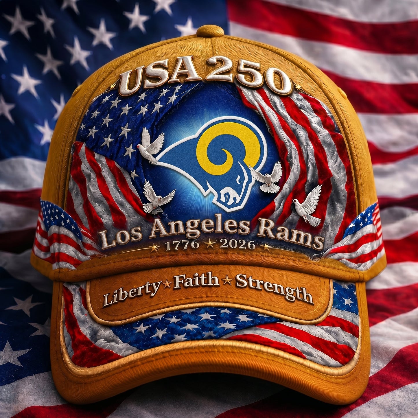 Premium NFL x LAR 250 Years  Anniversary Of Freedom  Cap 220626