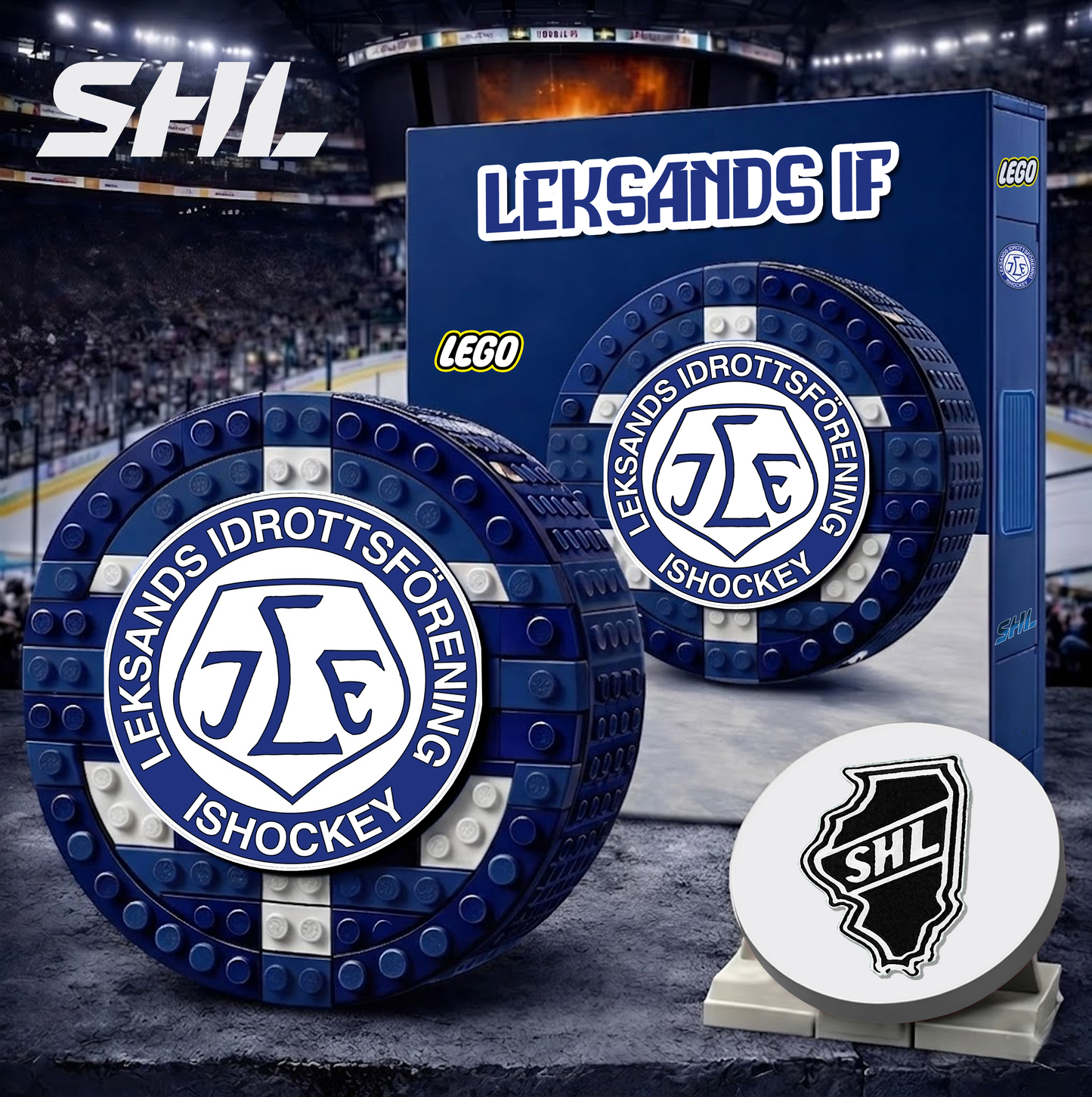LEK  x SHL Hockey 3D Puck Building Block Set Limited Editions NDT VHM 130426