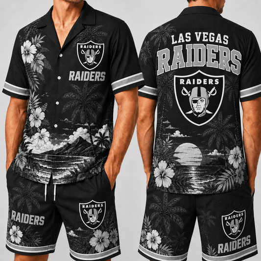 LV x NFL Premium Championship Edition Hawaiian Shirt & Shorts Set Casual Summer Beachwear 1206