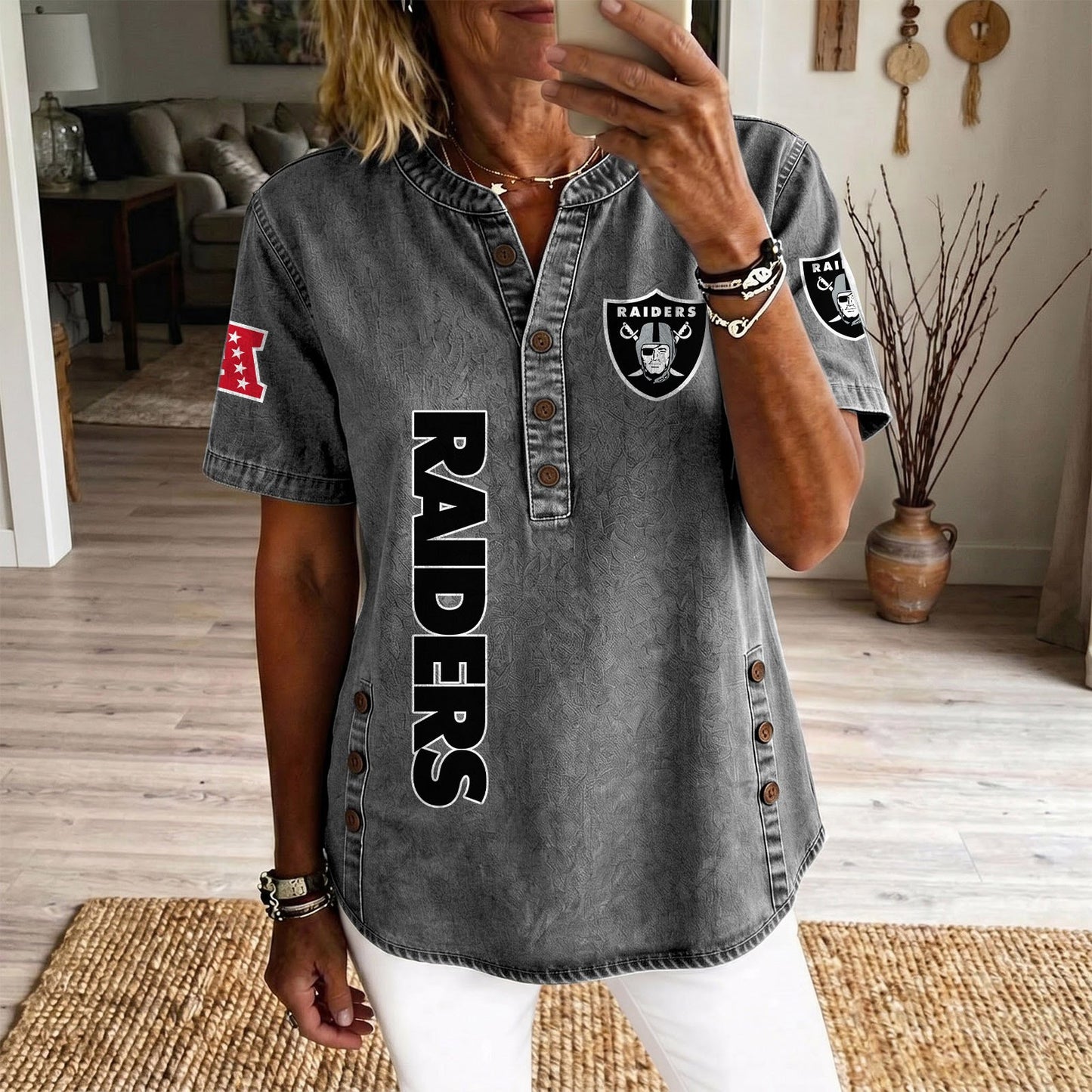 LV x NFL Women‘s Denim Casual Tops DATND LBN 190526