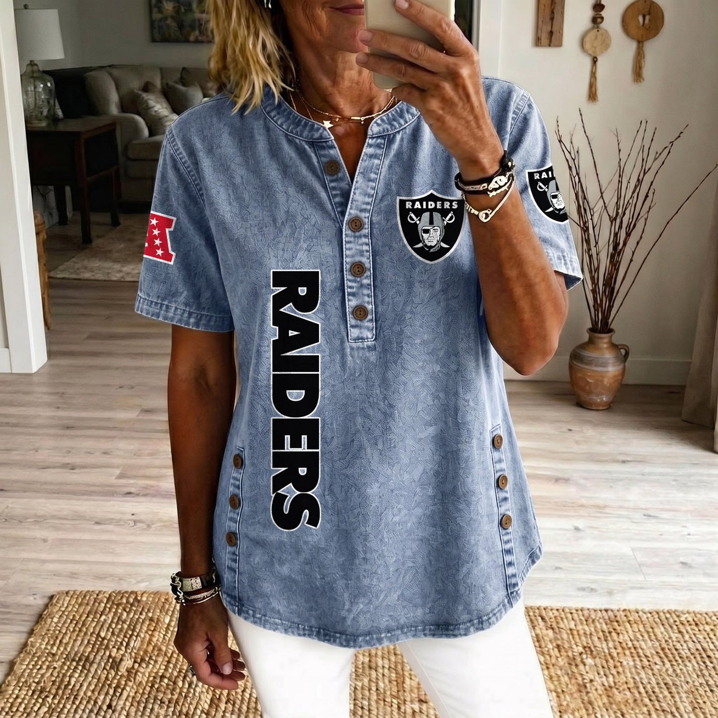 LV x NFL Women‘s Denim Casual Tops DATND LBN 190526