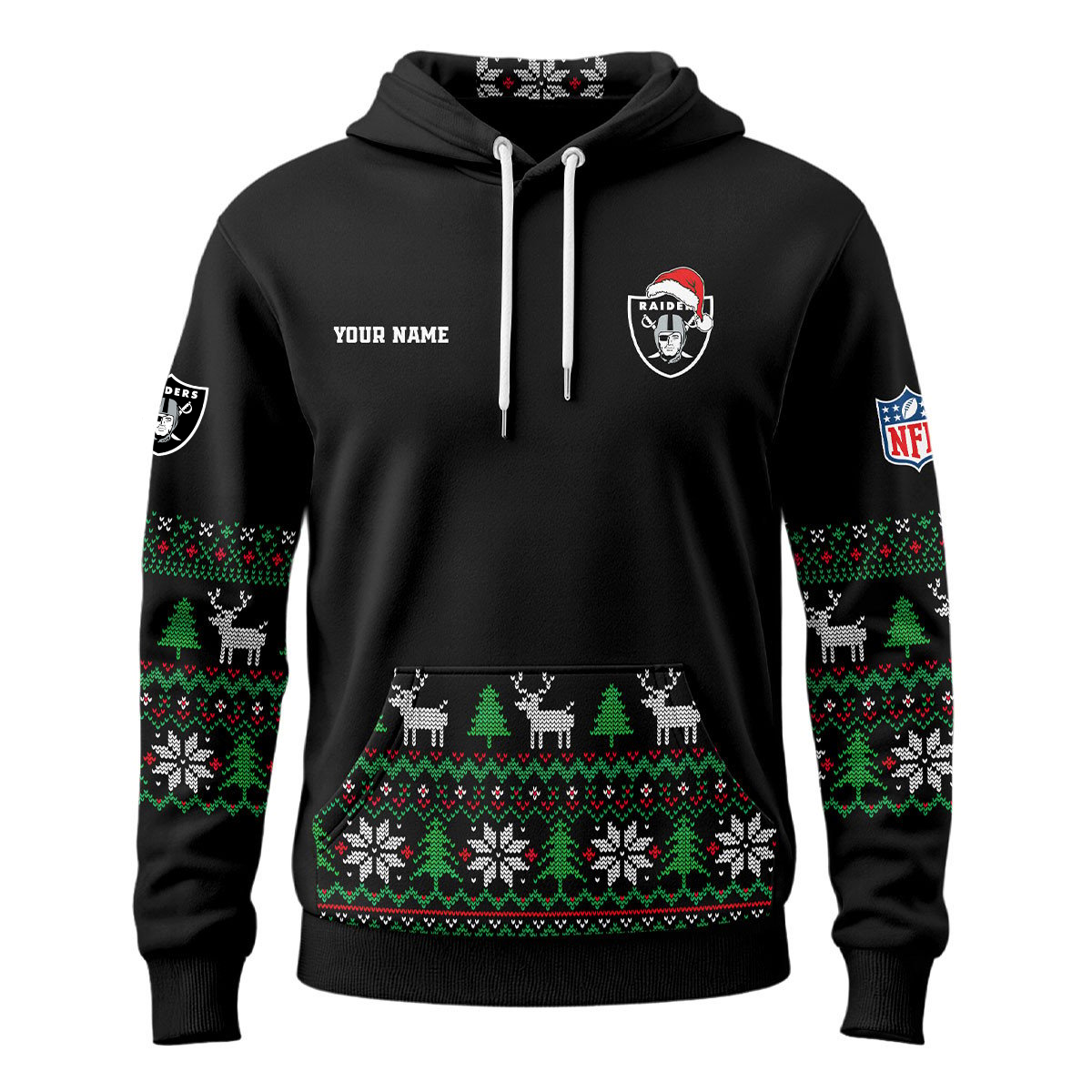 LVR Premium NFL Personalized Papa Claus Hoodie DDT CTND