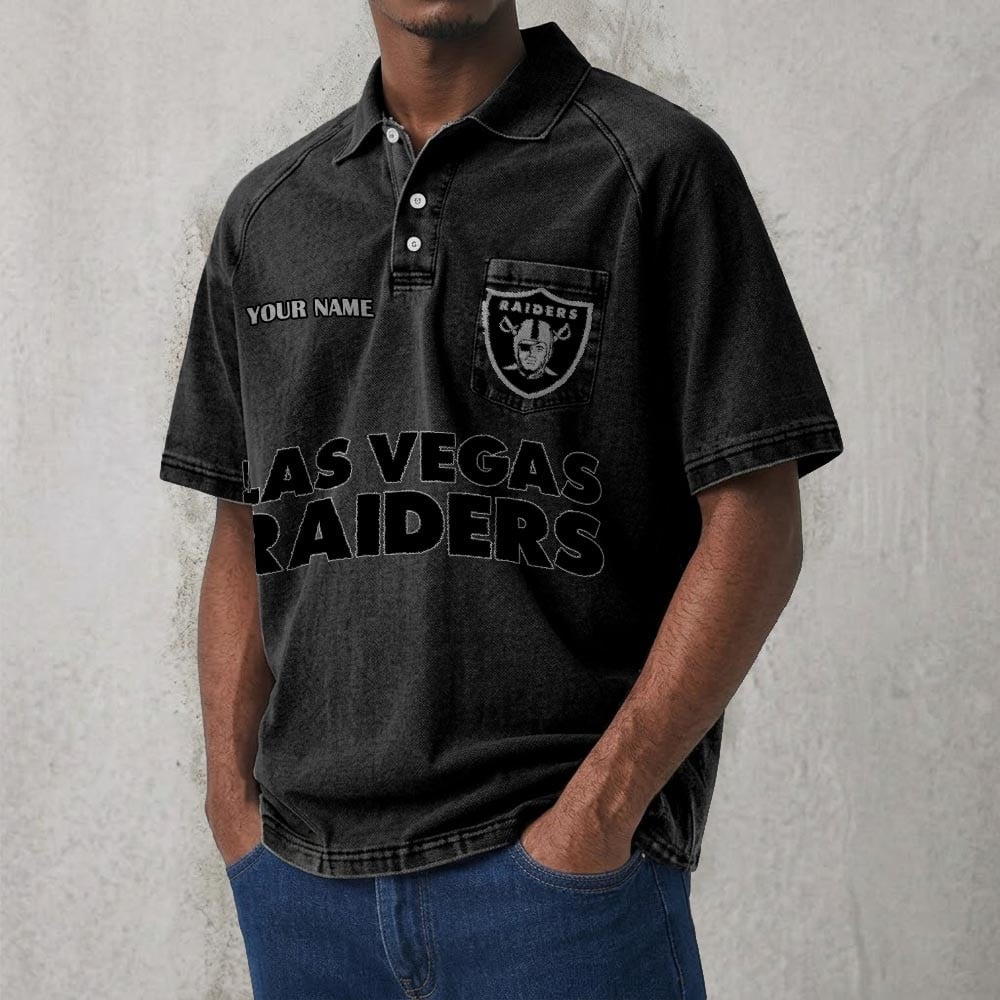 LVR x NFL Men's Distressed Turn-Down Collar Polo DATND TANTD 250526