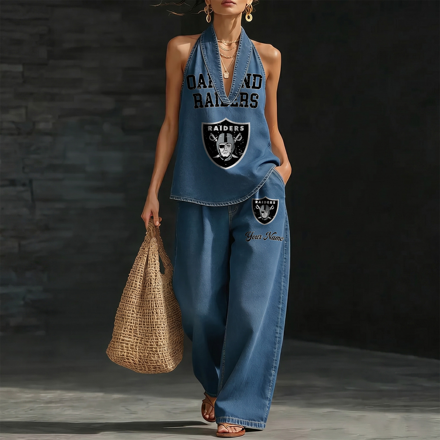 LVR x NFL Women's Vintage Washed Denim Suit DATND TANTD 030626