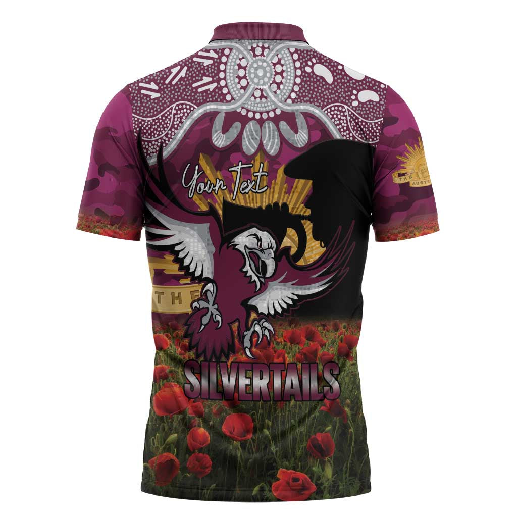 MAN x NRL Rugby ANZAC Day Zipper Polo Shirt Last Post Poppy We Will Remember Them LT14 DatND DVT