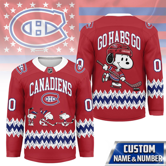 MC Premium NHL Snoopy Personalized Hockey Jersey DDT NTL