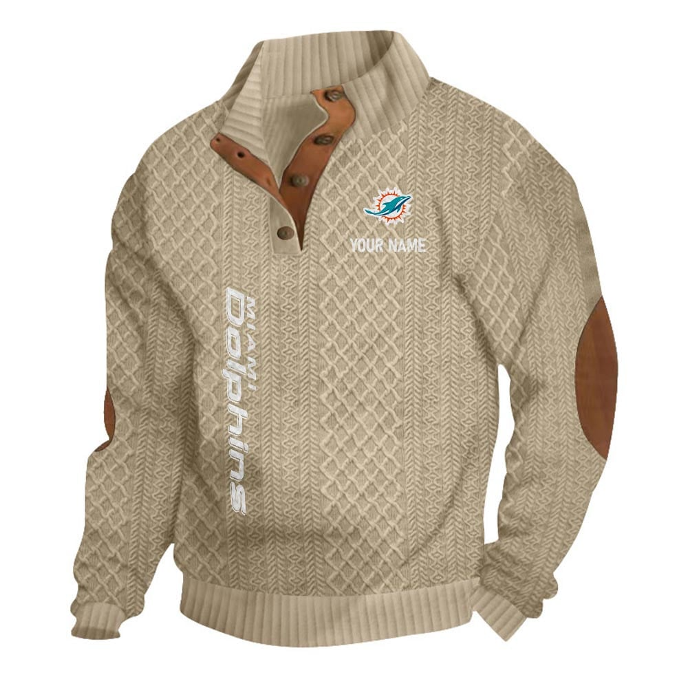 MD NFL Basic Knitted Stand Collar Sweatshirt DDT CTND