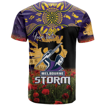 MEL x NRL Rugby ANZAC Day Women V-Neck T-Shirt Last Post Poppy We Will Remember Them DatND DVT