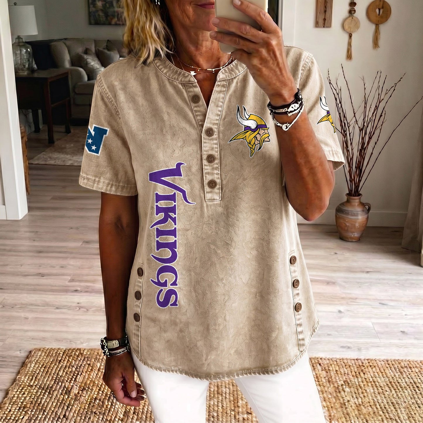 MIN x NFL Women‘s Denim Casual Tops DATND LBN 190526