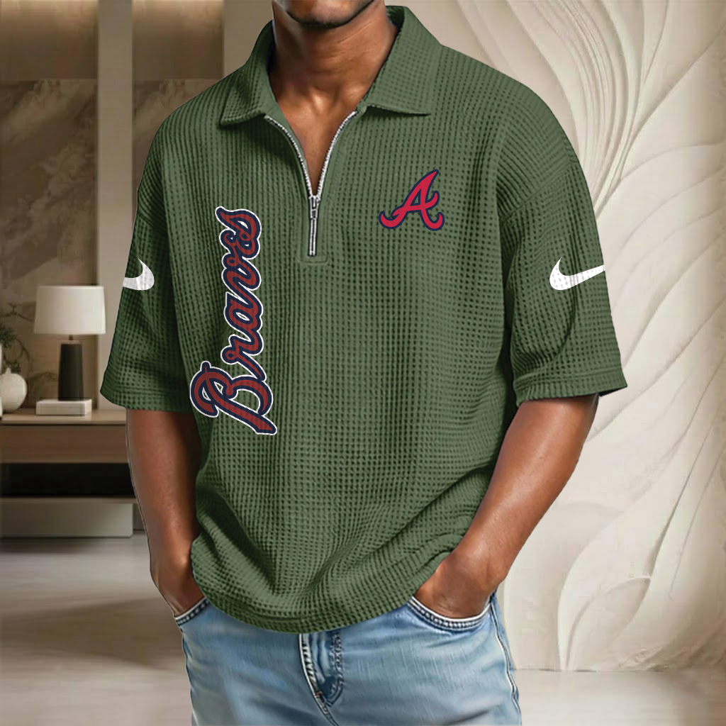 MLB x AB Waffle Half-Zip Polo Shirt HLP 070326 HLPHUONG