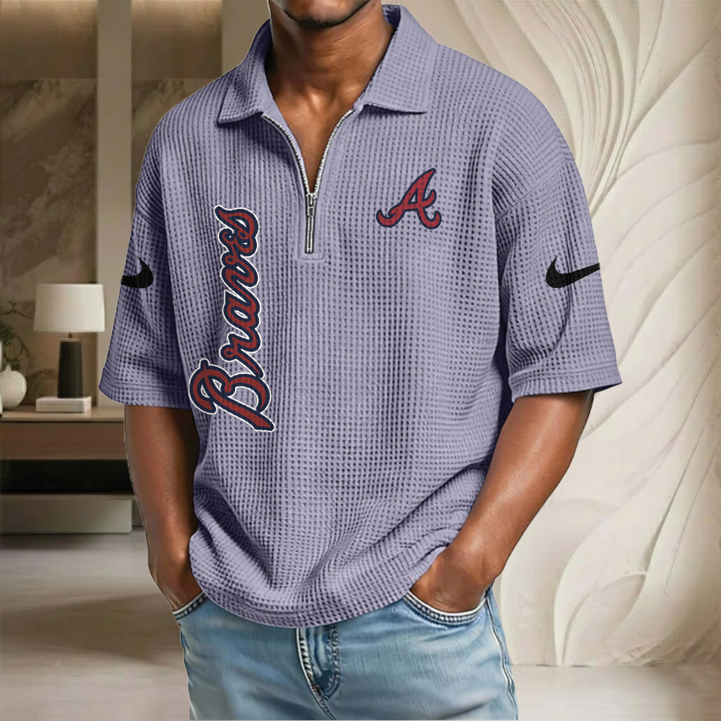 MLB x AB Waffle Half-Zip Polo Shirt HLP 070326 HLPHUONG