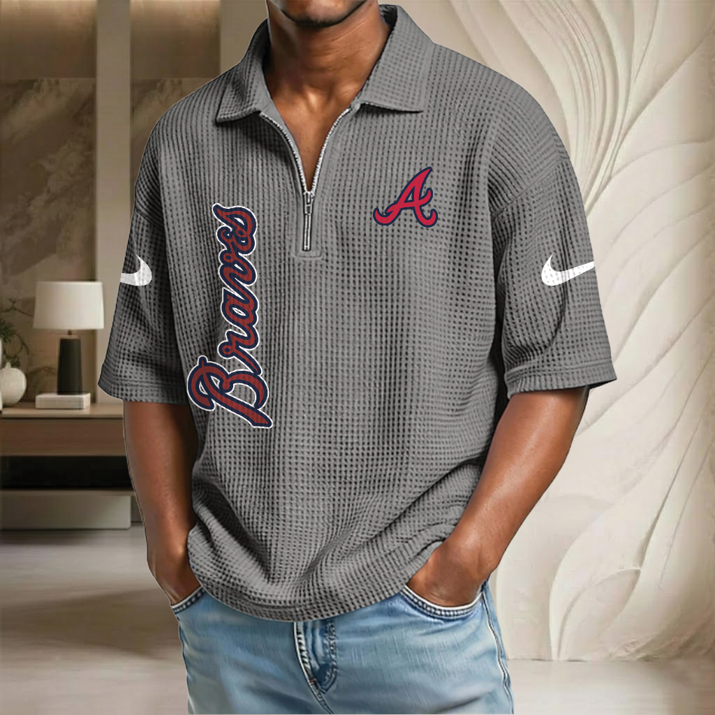 MLB x AB Waffle Half-Zip Polo Shirt HLP 070326 HLPHUONG