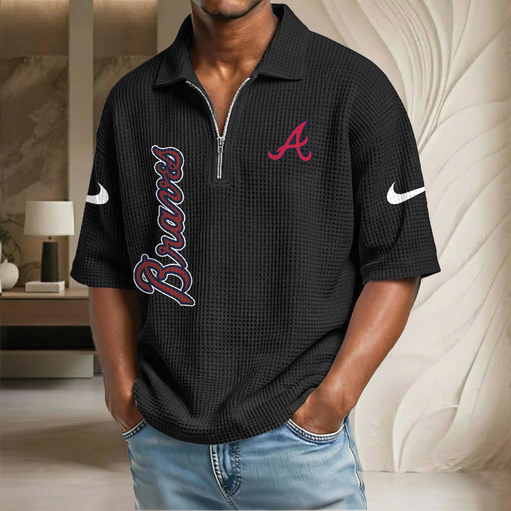 MLB x AB Waffle Half-Zip Polo Shirt HLP 070326 HLPHUONG