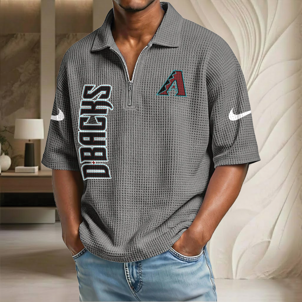 MLB x AD Waffle Half-Zip Polo Shirt HLP 070326 HLPHUONG