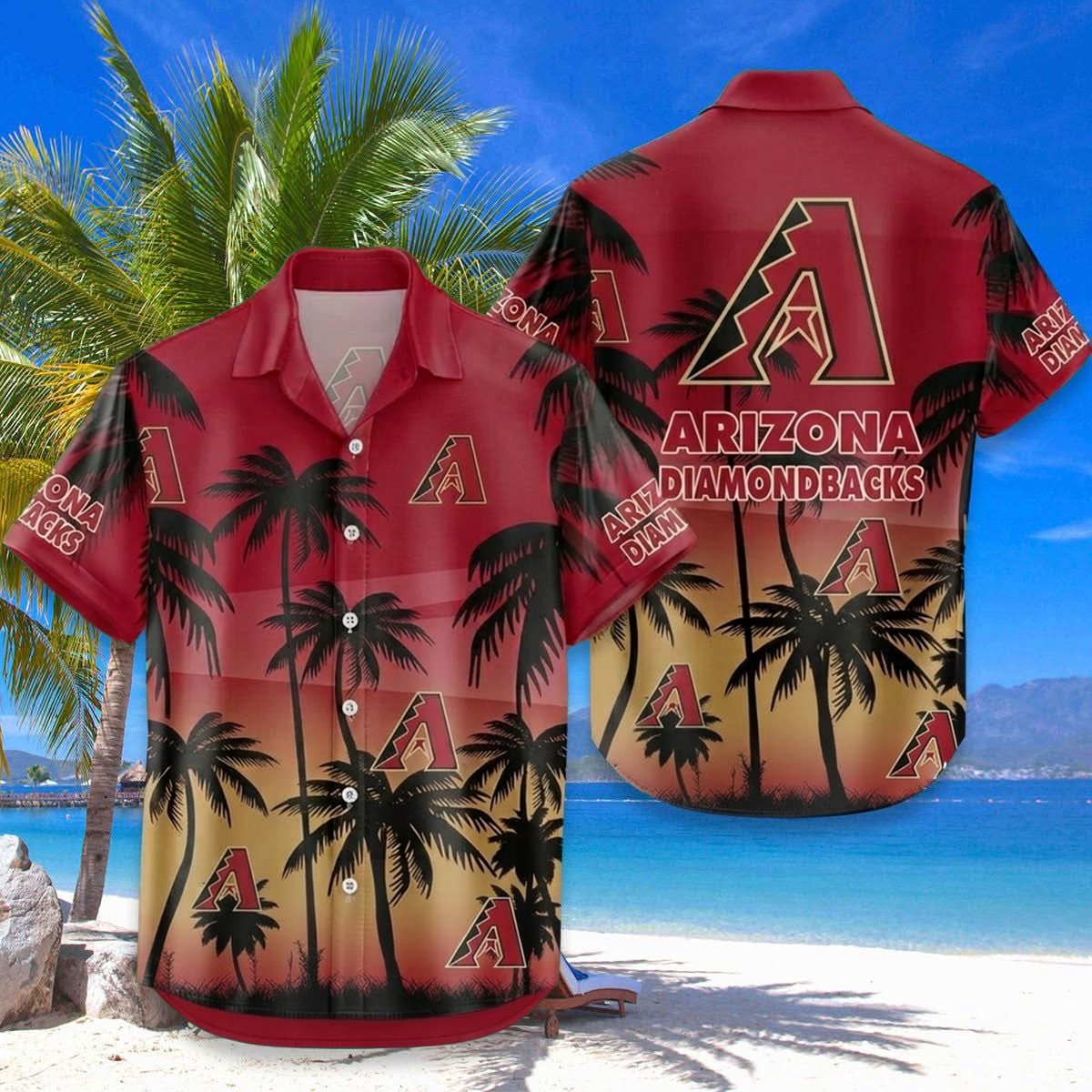 MLB x ARI Coconut Hawaiian Shirt HLP 230426 LBN