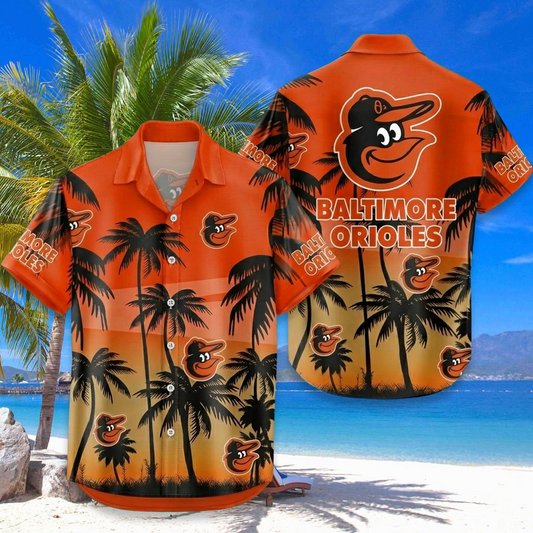 MLB x BAL Coconut Hawaiian Shirt HLP 230426 LBN