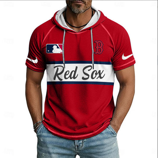 MLB x BOS Baseball Hooded Short Sleeve Shirt HLP 280426 HLPHUONG