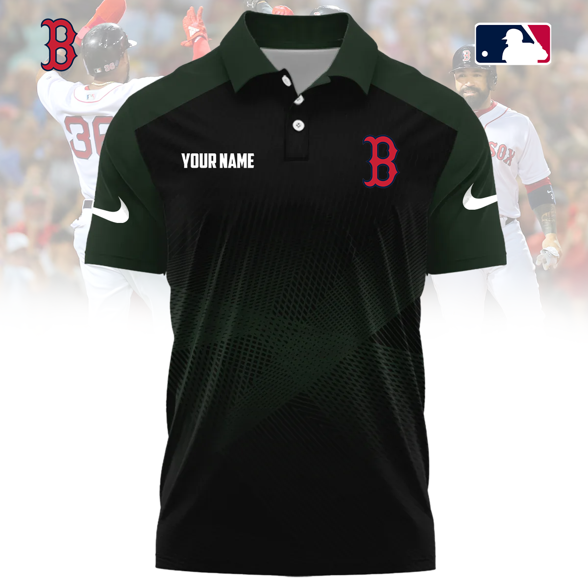 MLB x BOS Custom Name Sport Premium Polo Shirt HLP 30426 HLPHUONG