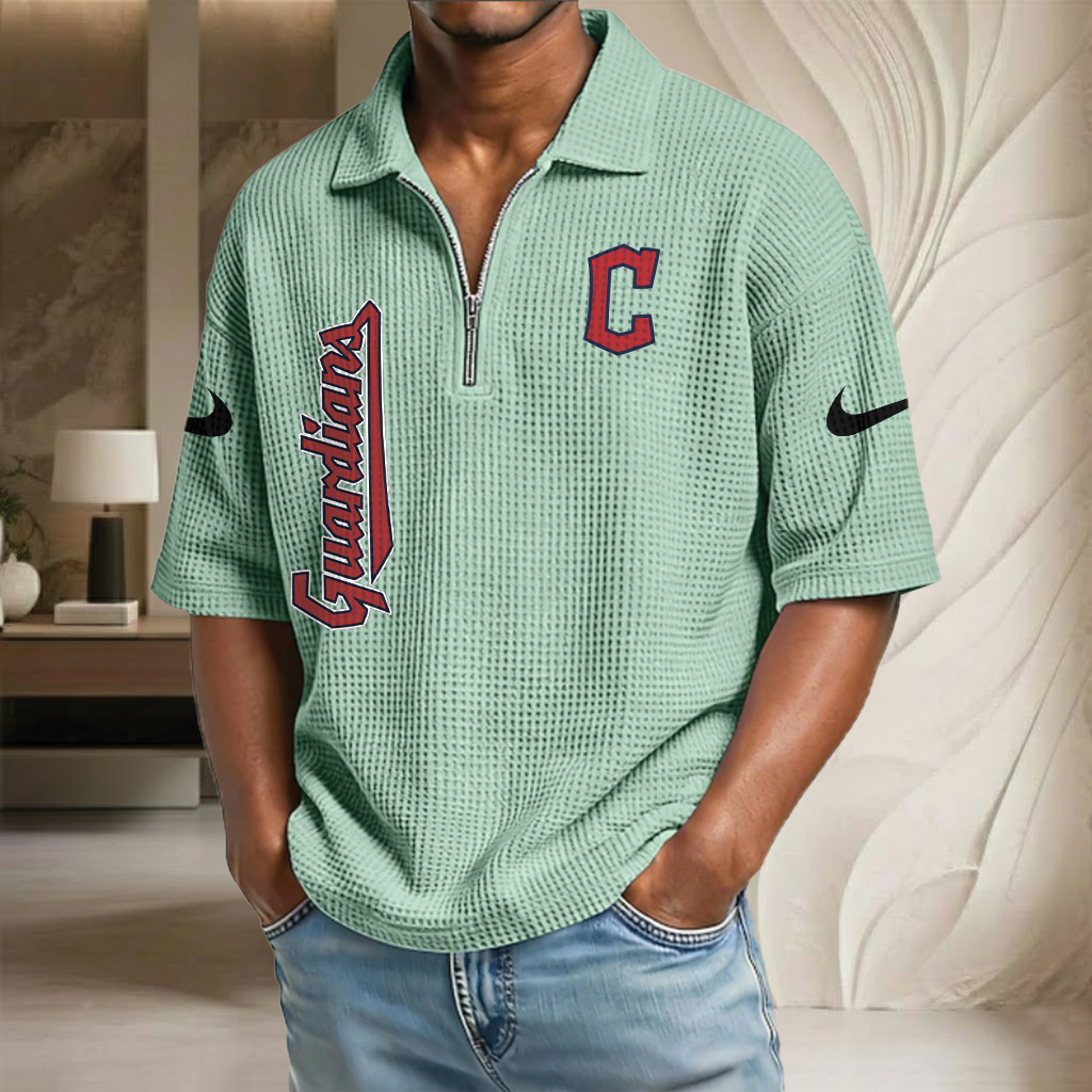 MLB x CG Waffle Half-Zip Polo Shirt HLP 070326 HLPHUONG