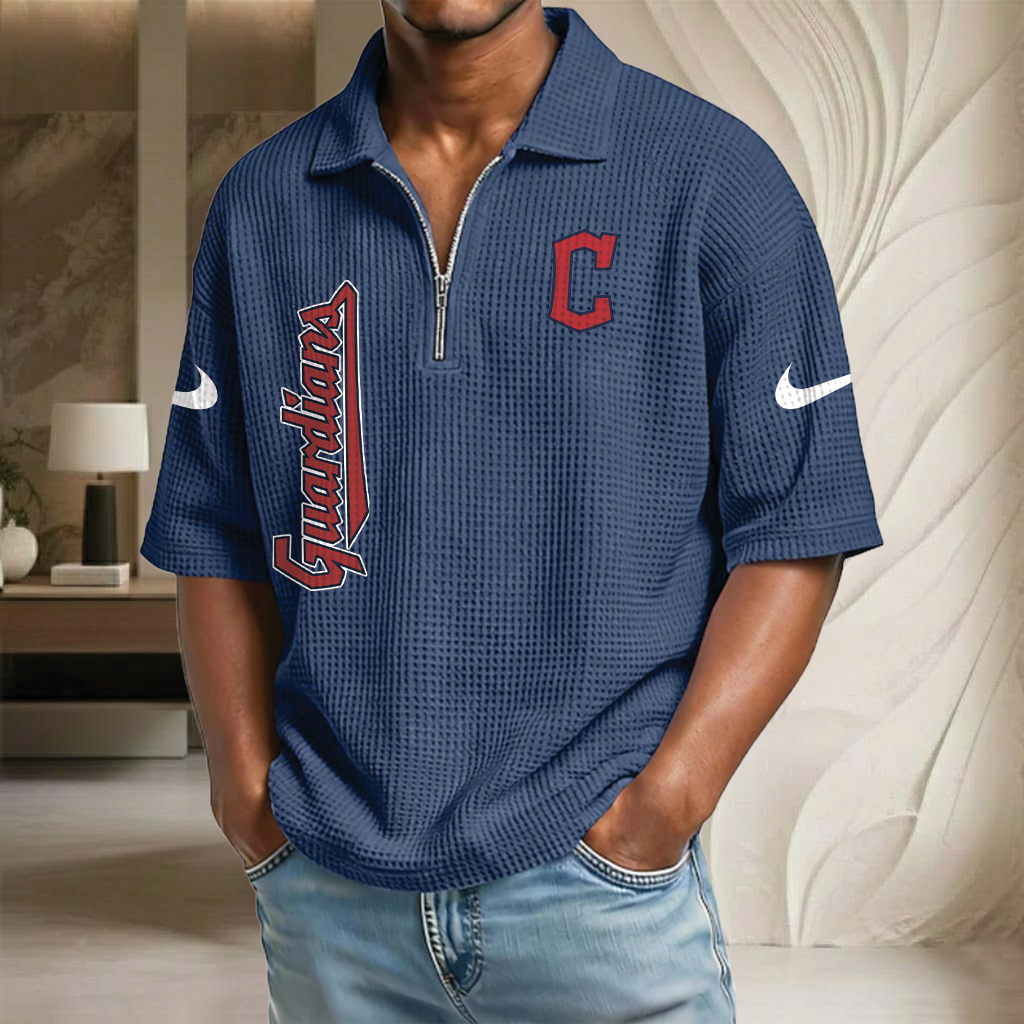 MLB x CG Waffle Half-Zip Polo Shirt HLP 070326 HLPHUONG
