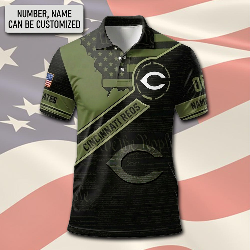 MLB x CIN Army Custom Premium Polo Shirt HLP 310326 LBN