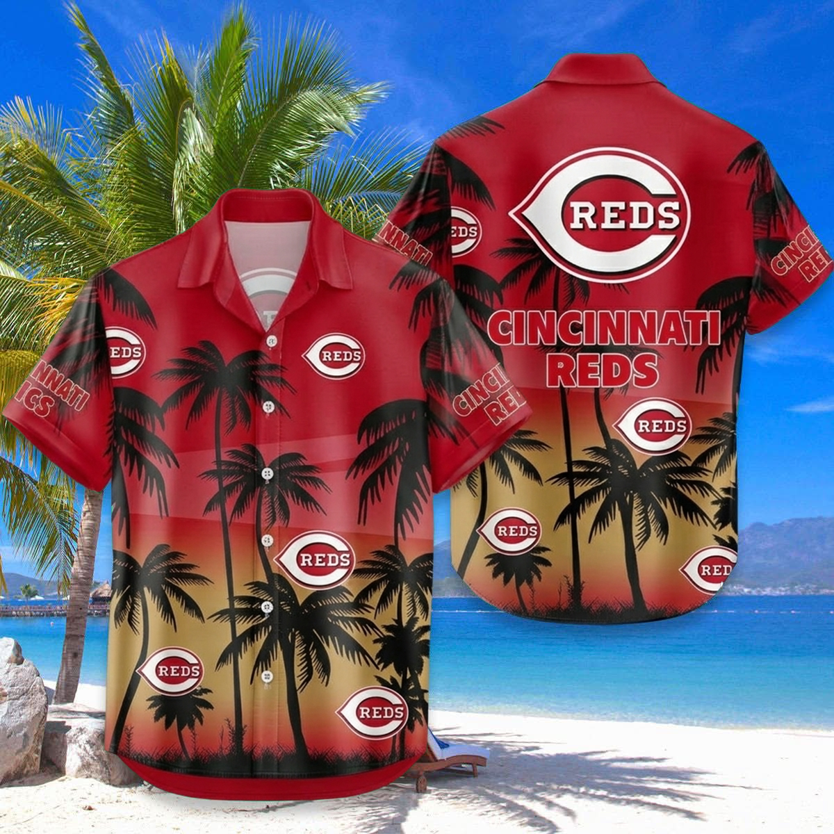 MLB x CIN Coconut Hawaiian Shirt HLP 230426 LBN