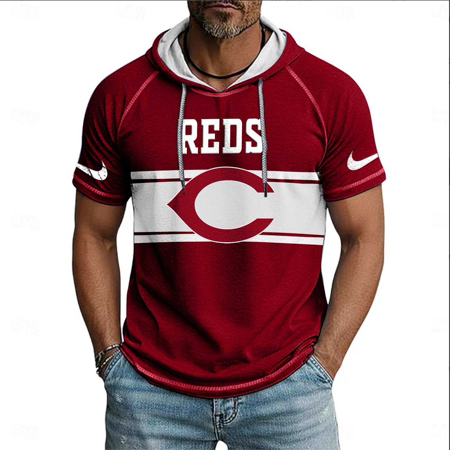 MLB x CIN Hooded Short Sleeve Shirt HLP 070426 HLPHUONG 1