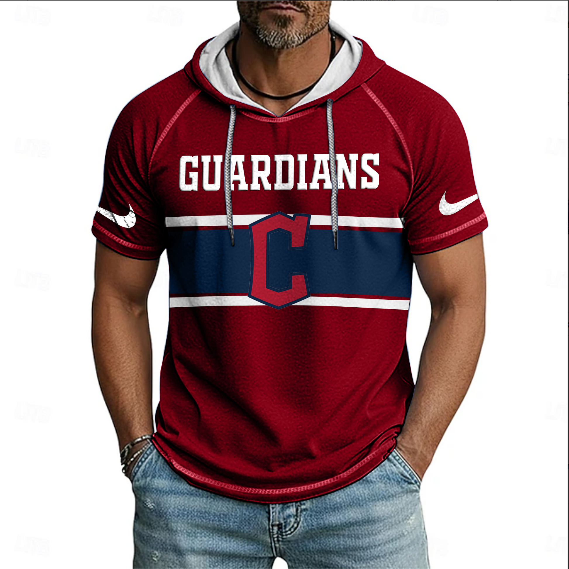 MLB x CLE Hooded Short Sleeve Shirt HLP 070426 HLPHUONG 1