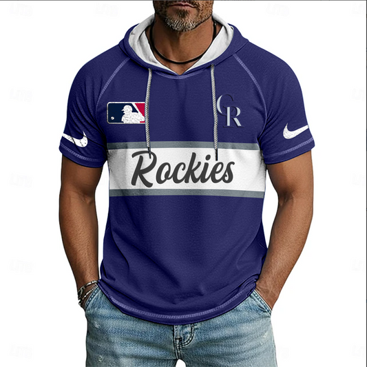 MLB x COL Baseball Hooded Short Sleeve Shirt HLP 280426 HLPHUONG
