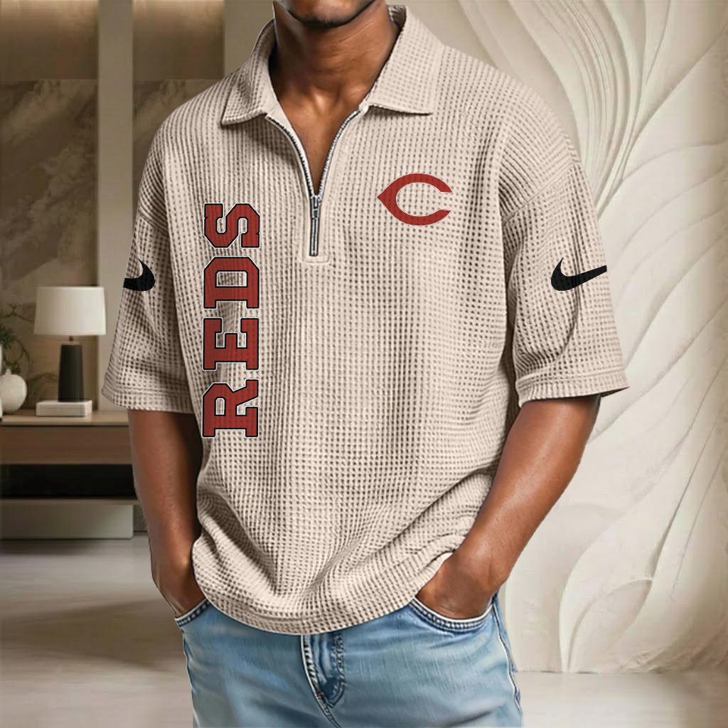 MLB x CR Waffle Half-Zip Polo Shirt HLP 070326 HLPHUONG