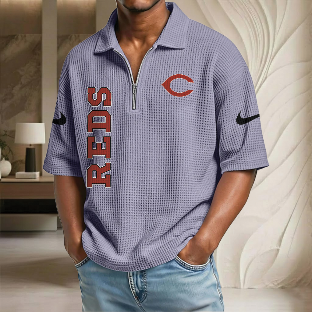 MLB x CR Waffle Half-Zip Polo Shirt HLP 070326 HLPHUONG