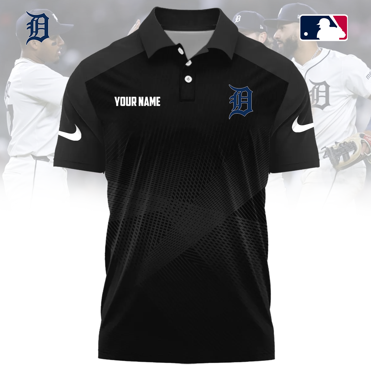 MLB x DET Custom Name Sport Premium Polo Shirt HLP 30426 HLPHUONG