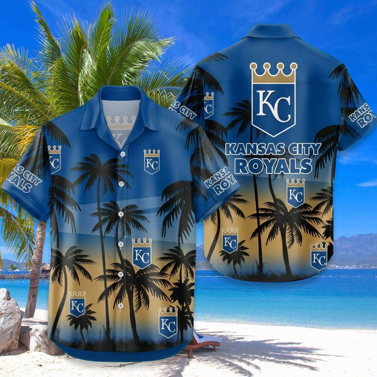 MLB x KC Coconut Hawaiian Shirt HLP 230426 LBN