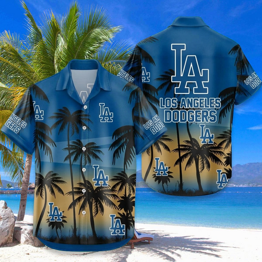MLB x LAD Coconut Hawaiian Shirt HLP 230426 LBN