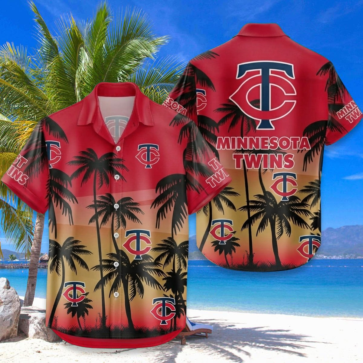 MLB x MIN Coconut Hawaiian Shirt HLP 230426 LBN