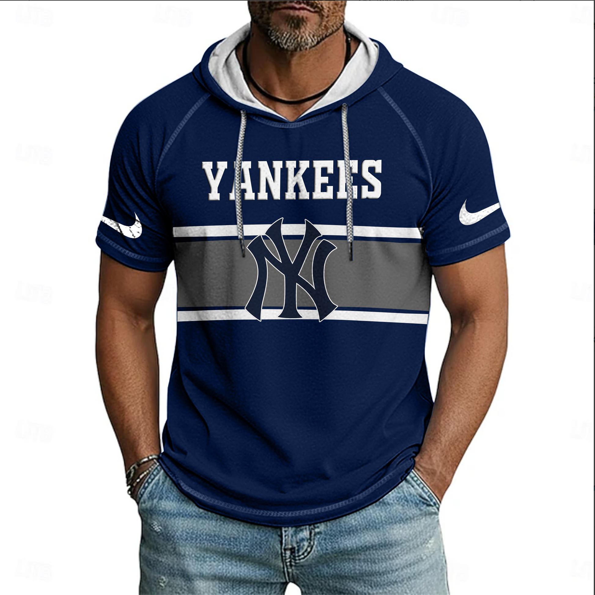 MLB x NYY Hooded Short Sleeve Shirt HLP 070426 HLPHUONG 1