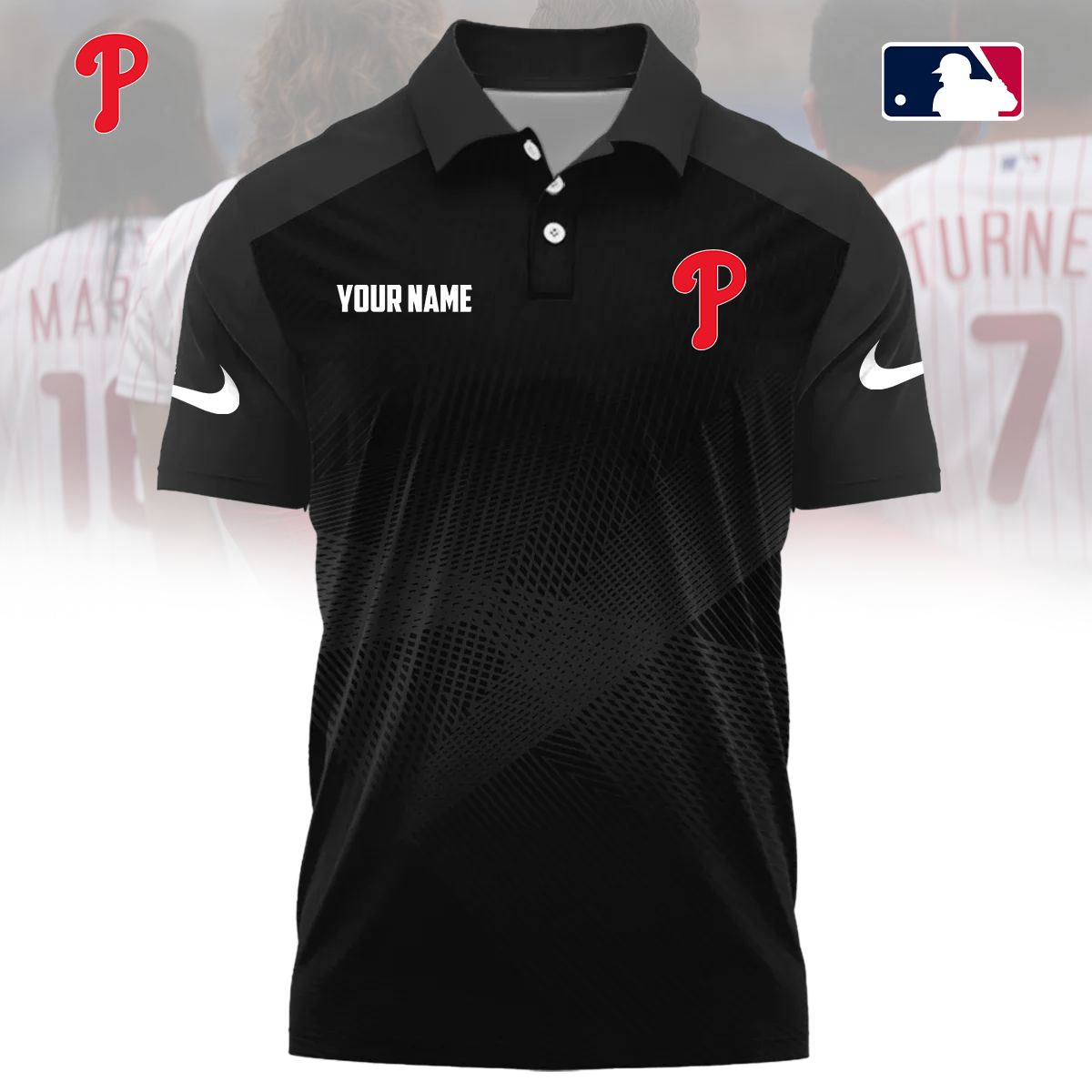 MLB x PHI Custom Name Sport Premium Polo Shirt HLP 30426 HLPHUONG
