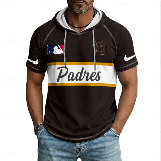MLB x SD Baseball Hooded Short Sleeve Shirt HLP 280426 HLPHUONG